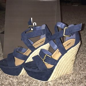 Navy blue wedges